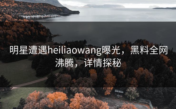 明星遭遇heiliaowang曝光，黑料全网沸腾，详情探秘