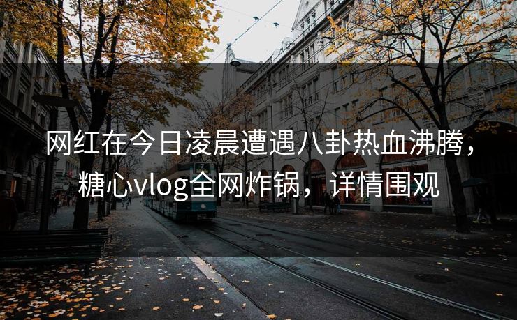 网红在今日凌晨遭遇八卦热血沸腾,糖心vlog全网炸锅,详情围观 网红在今日凌晨遭遇八卦热血沸腾,糖心vlog全网炸锅,详情围观
