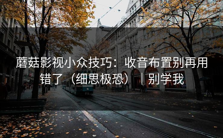 蘑菇影视小众技巧：收音布置别再用错了（细思极恐）｜别学我